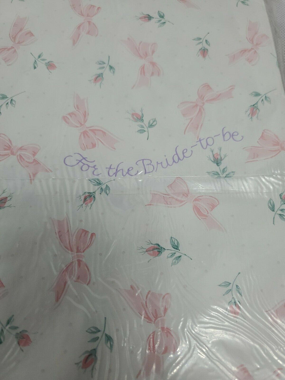 Carlton Cards Bridal Shower Gift Wrap Wrapping Paper Square Vintage USA