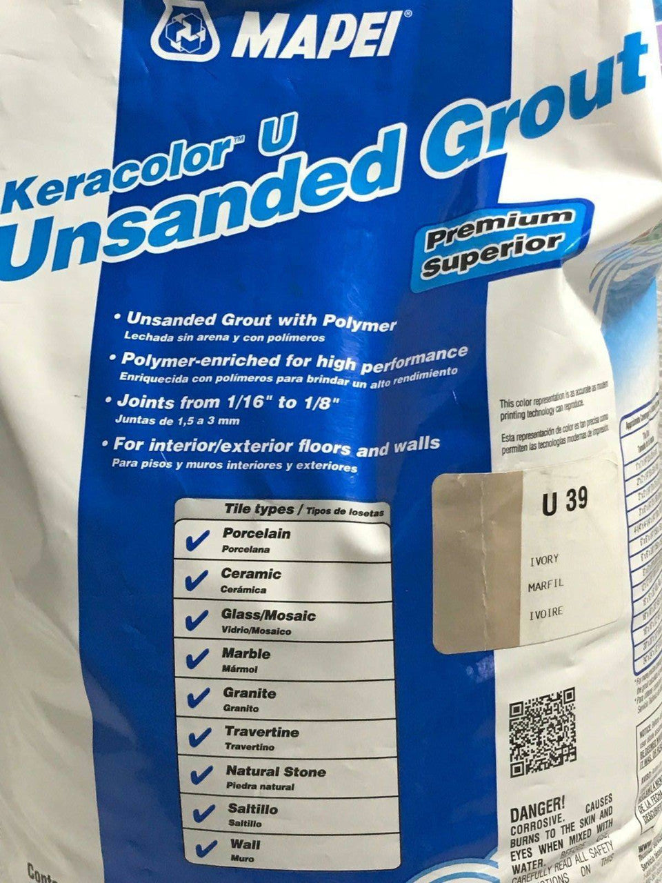 Mapei Keracolor U 10lb Bag Unsanded Grout - IVORY 10 lbs