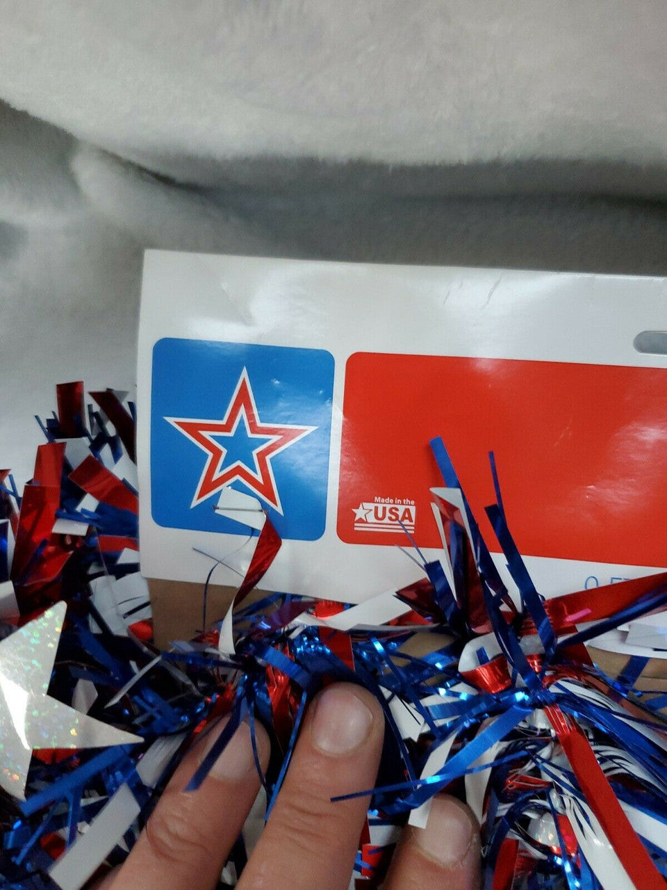 Red Blue White Stars Striped Patriots Garland 6 Feet