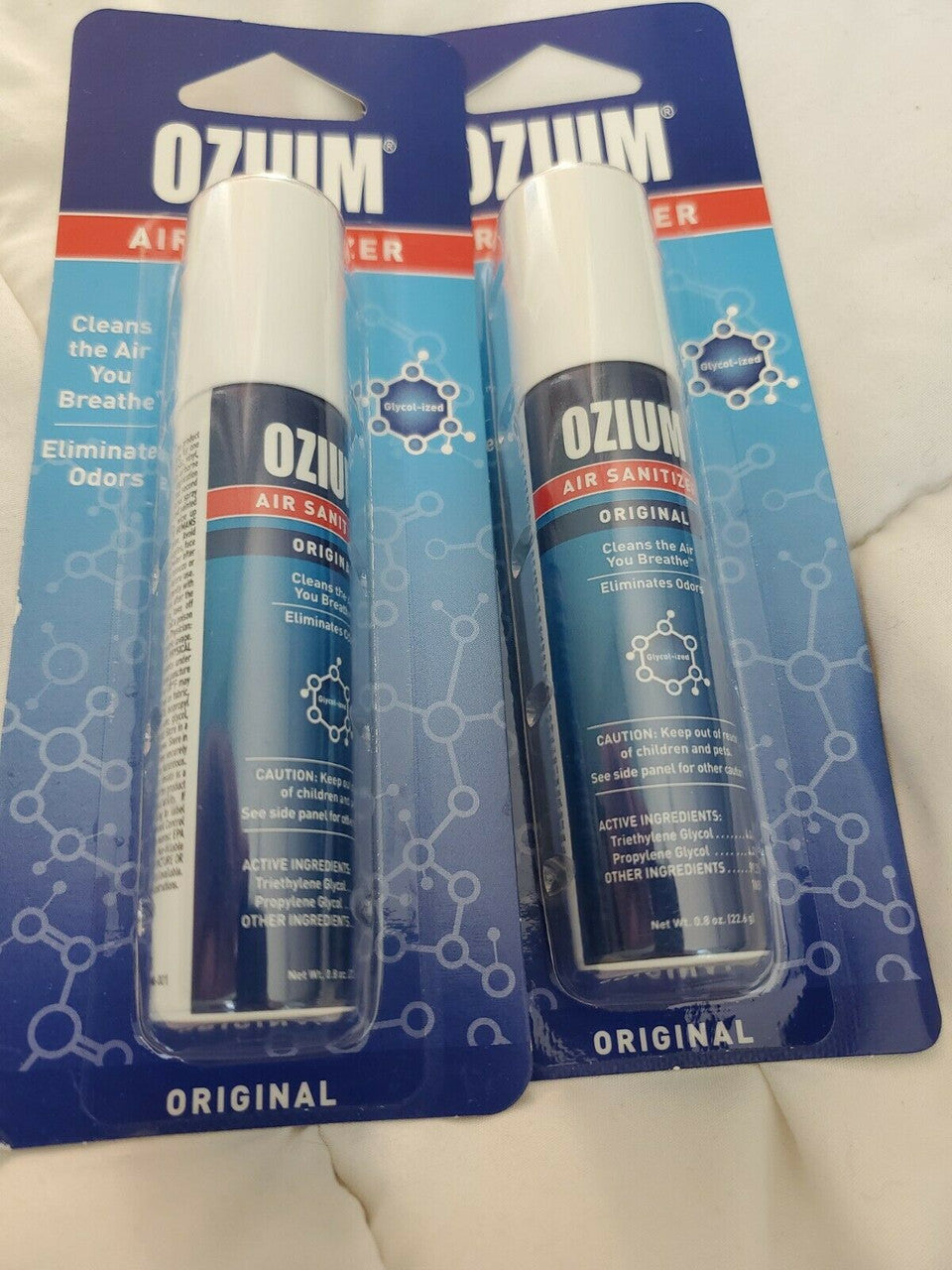 Ozium OZ-1 765-2435, Air Sanitizer, Original Scent, 0.8 fl. oz., Lot of 2, FS