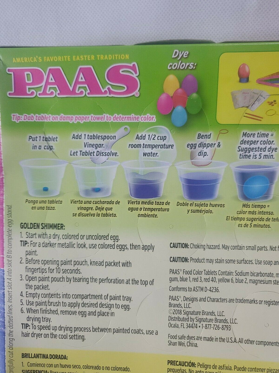 Easter Egg Decorating Kit Lot of 2 packages Golden Shimmer PAAS & Creatology