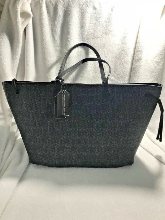 Foley + Corinna Ashlyn Genuine Leather Tote Bag Black White Design