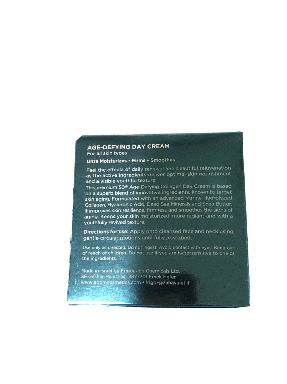 Edom Collagen Dead Sea Minerals Vitamin E Age Defying Day Cream 50+ 1.7oz / 50ml
