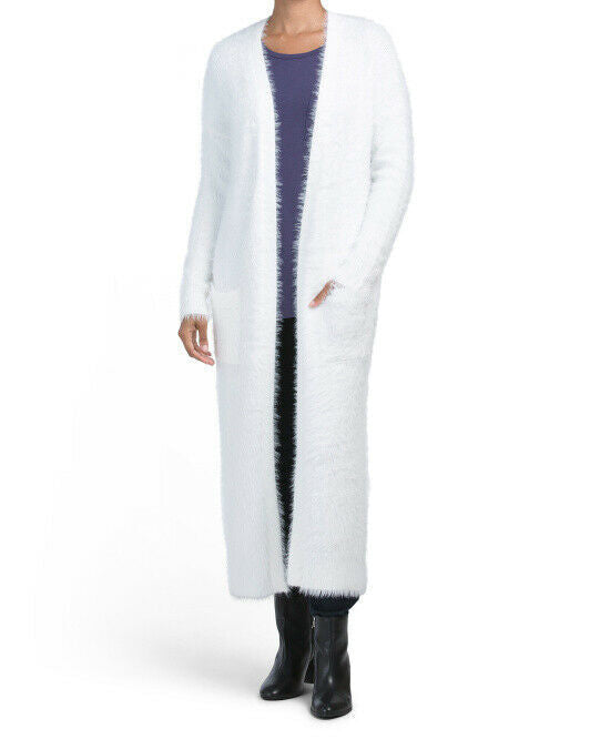 RUBY MOON Juniors Long Sleeve Eyelash Duster With Patch Pockets S ivory-white