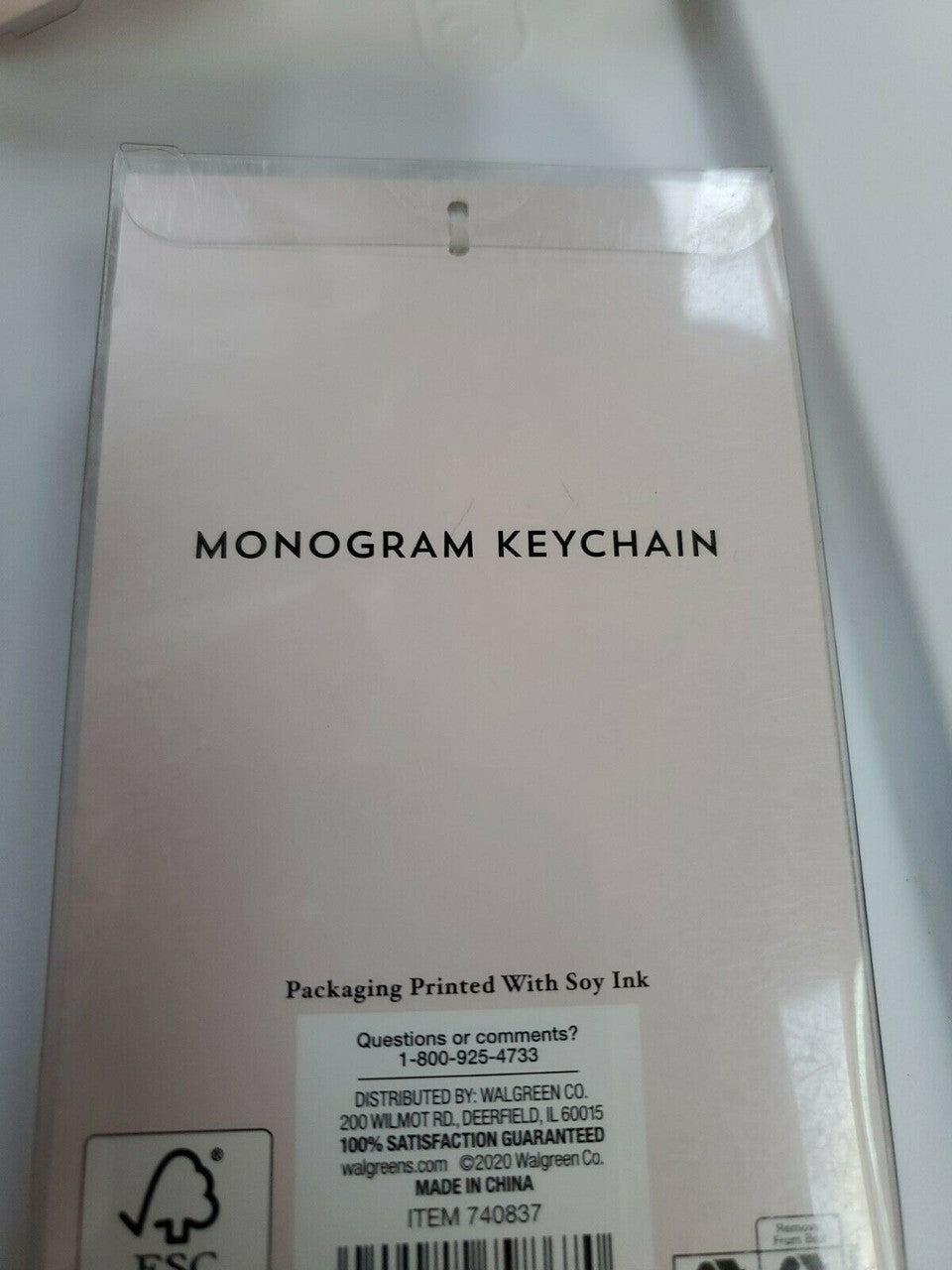 Monogram Keychain Modern Expression Letter S Blue