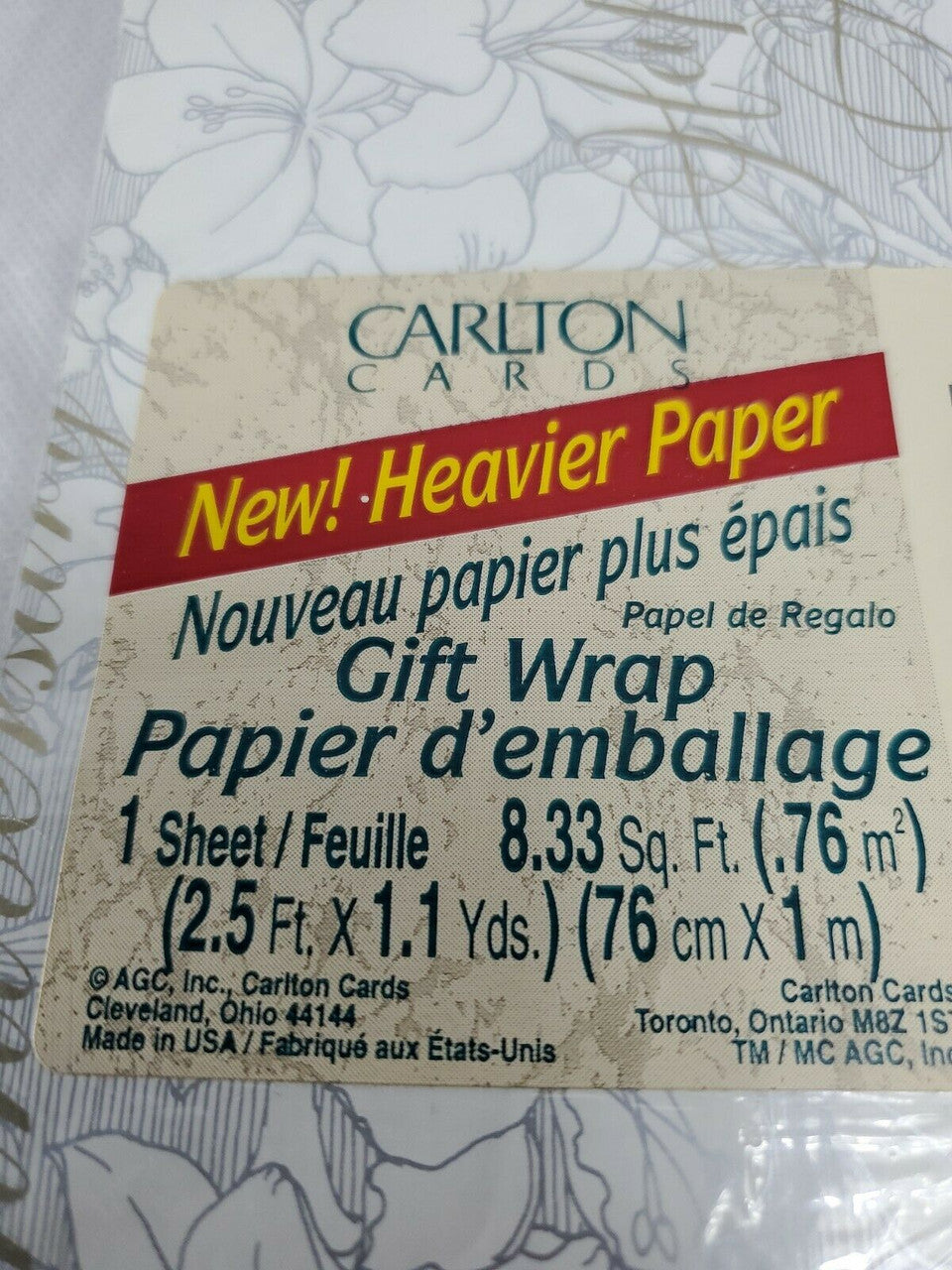 Carlton Cards HAPPY ANNIVERSARY Wrap Wrapping Paper Square Vintage USA