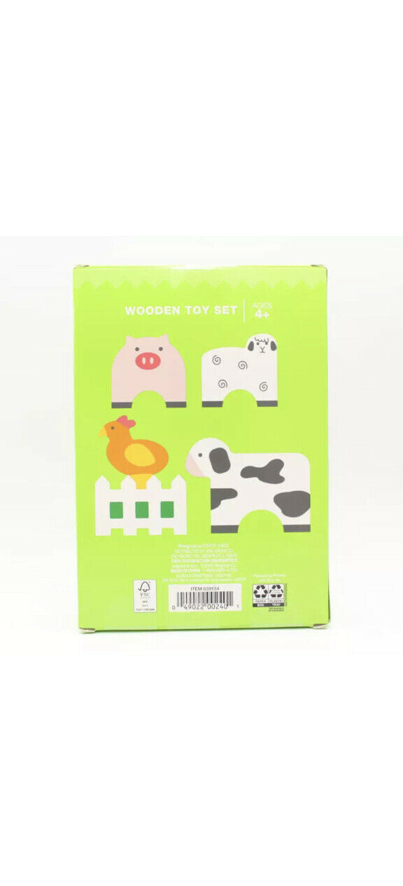 Happy Go Fluffy Wooden Toy Set 8 Blocks