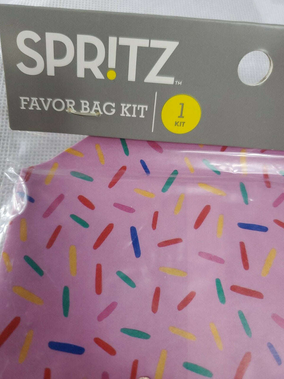 SPRITZ Favor Bag Kits: Red White Bags 6 Stripe Party Wood Clips Tape Lot of 4