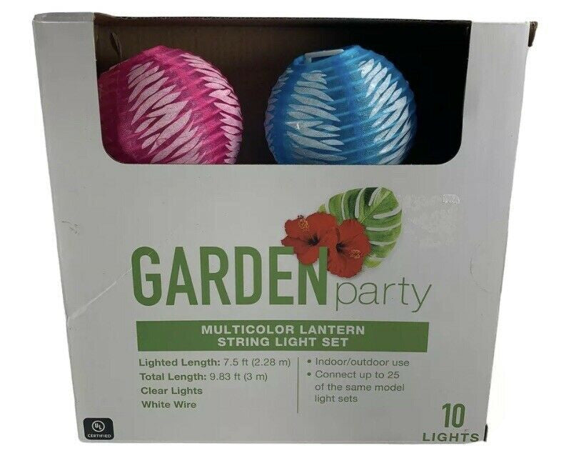 Garden Party Multicolor Lantern String 10 light set