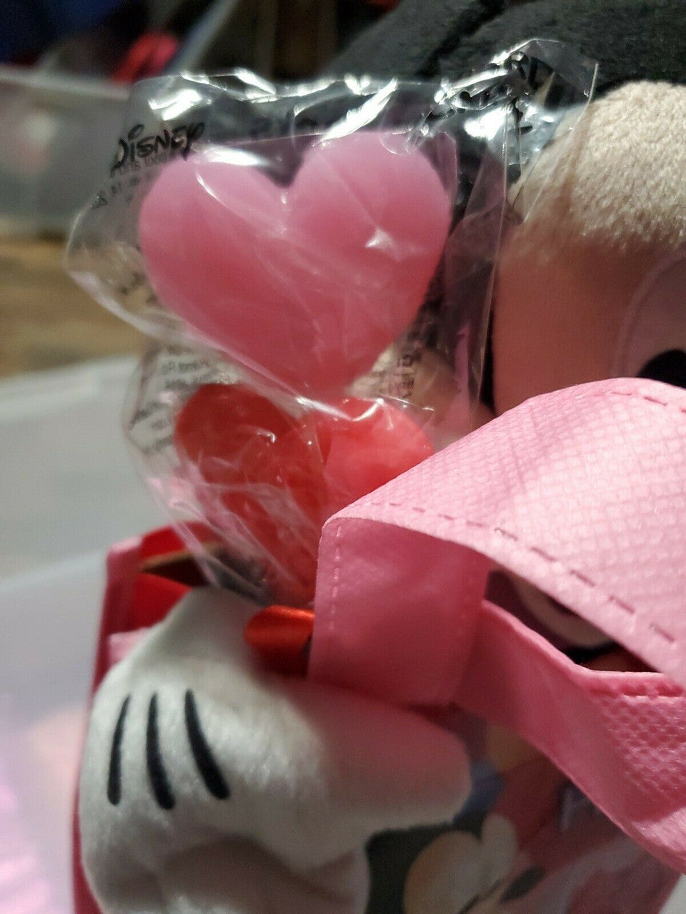 DISNEY Valentines Day Gift Set Mickey Mouse 12" Plush & Lollipop
