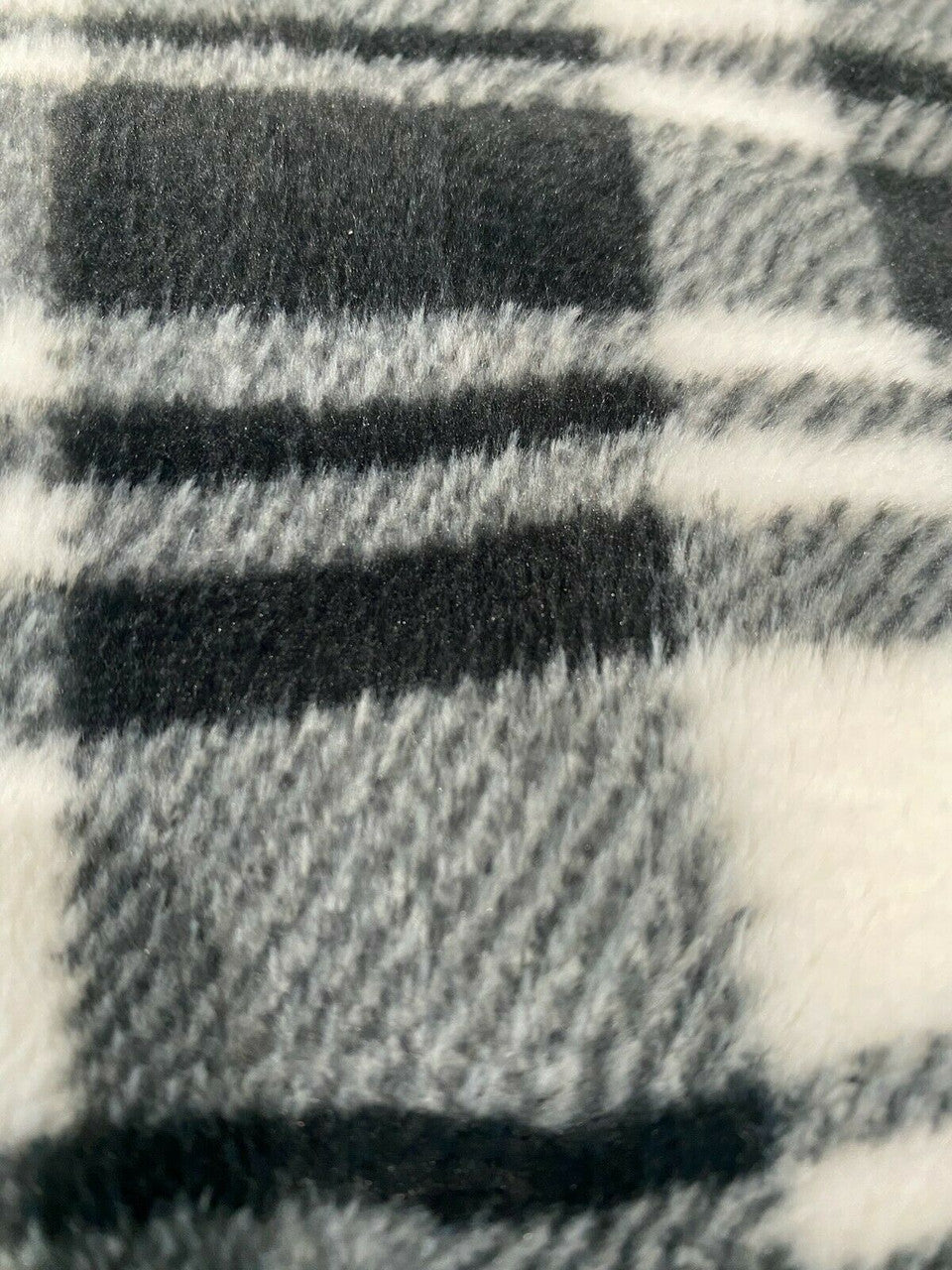 Marlo Lorenz Blanket Plaid THRO Edna Printed Plush Throw White Grey Black 50x70