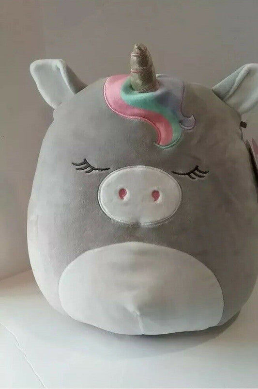 Squishmallows 11” Gray Sleeping Unicorn Teresa Soft Plush Pillow