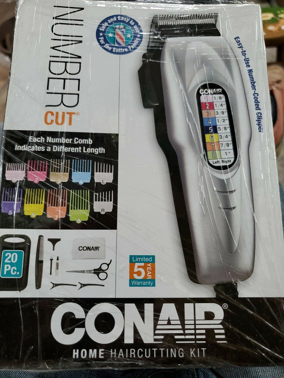 CONAIR NUMBER CUT Color Coded 20 Piece Home Haircutting Kit HC408r