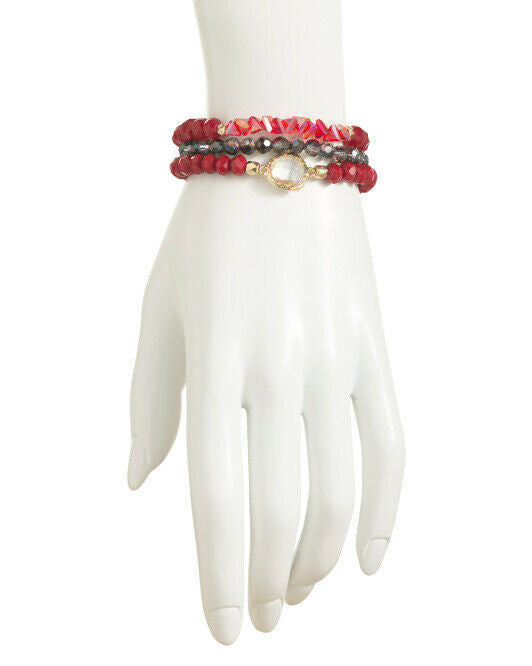 3 pcs set JOAN VASS Glass Beaded Bracelets