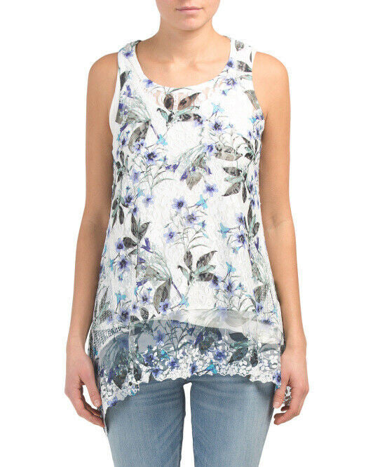CUPIO Mixed Novelty Overlay Floral Swing Tank M/M