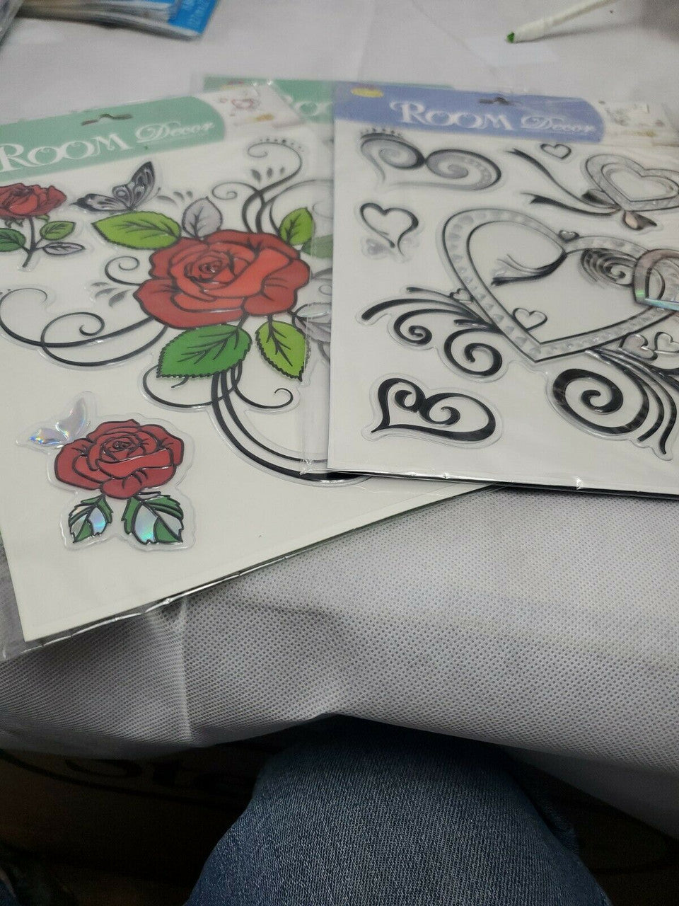 KBI DESIGNS Floral Wall Stickers Room Home Decor Removable LOT OF 3 PACKAGES