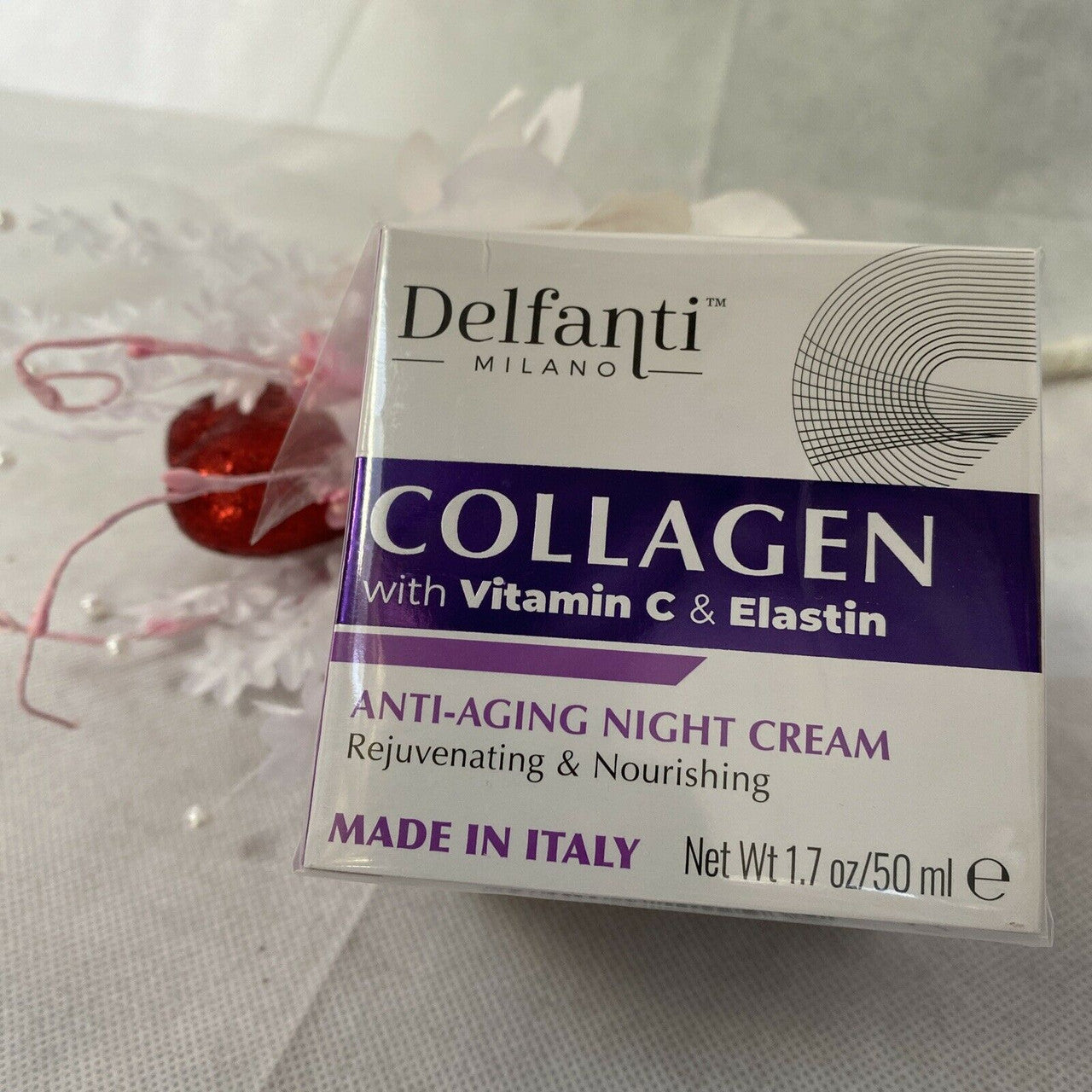 Delfanti Milano Anti-Aging Night Cream Collagen with Vitamin C & Elastin 1.7 oz