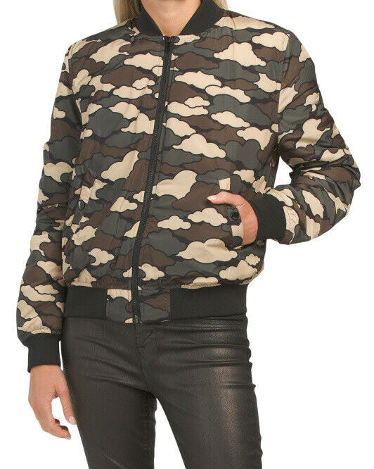 Love Moschino Logo Camouflage Cloud Print Bomber Jacket Women 44