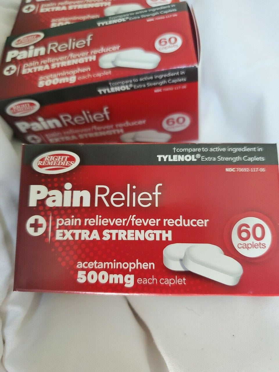 3 Box Set (180 Caplets) - Extra Strength Pain Relief 500mg, Compares To Tylenol