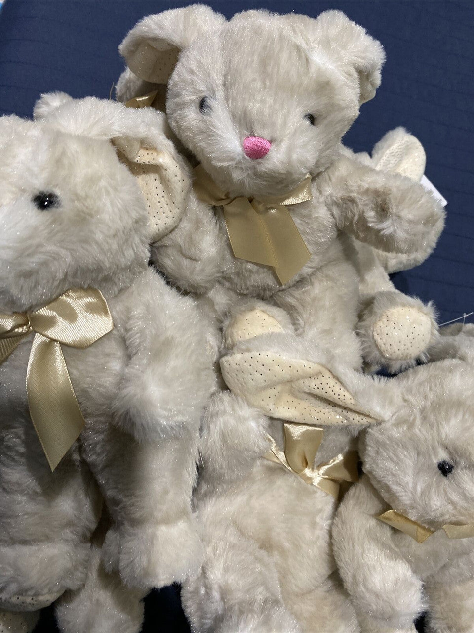 Light Brown W Glitter Plush Bunny Rabbit 10”