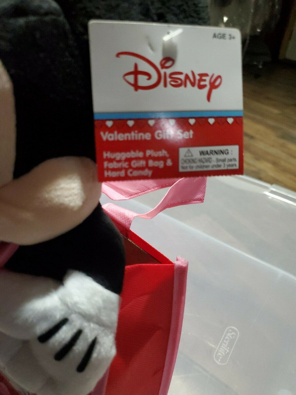 DISNEY Valentines Day Gift Set Mickey Mouse 12" Plush & Lollipop