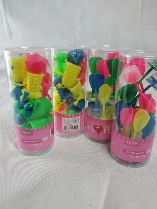 Love in the Air FINGER PUPPETS & STICKY DARTS 12ct ea Multi Colored Party