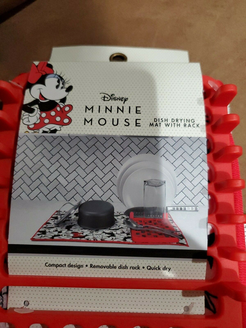 Disney Mickey Mouse Dish Drying Kitchen Mat With Rack 16 Inches X 18 Inches