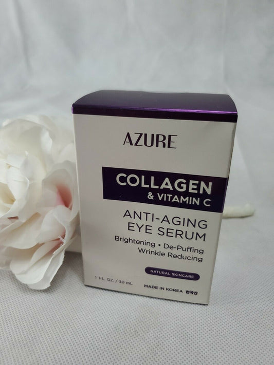 Azure Collagen & Vitamin C Anti-Aging Eye Serum 1.0 Fl oz NO WRINKLES
