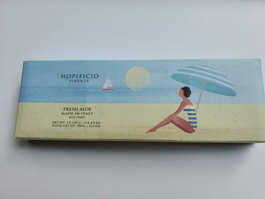 Hopificio Firenze FRESH ALOE Triple Milled Bar Soaps 3x 4.58 oz Italy