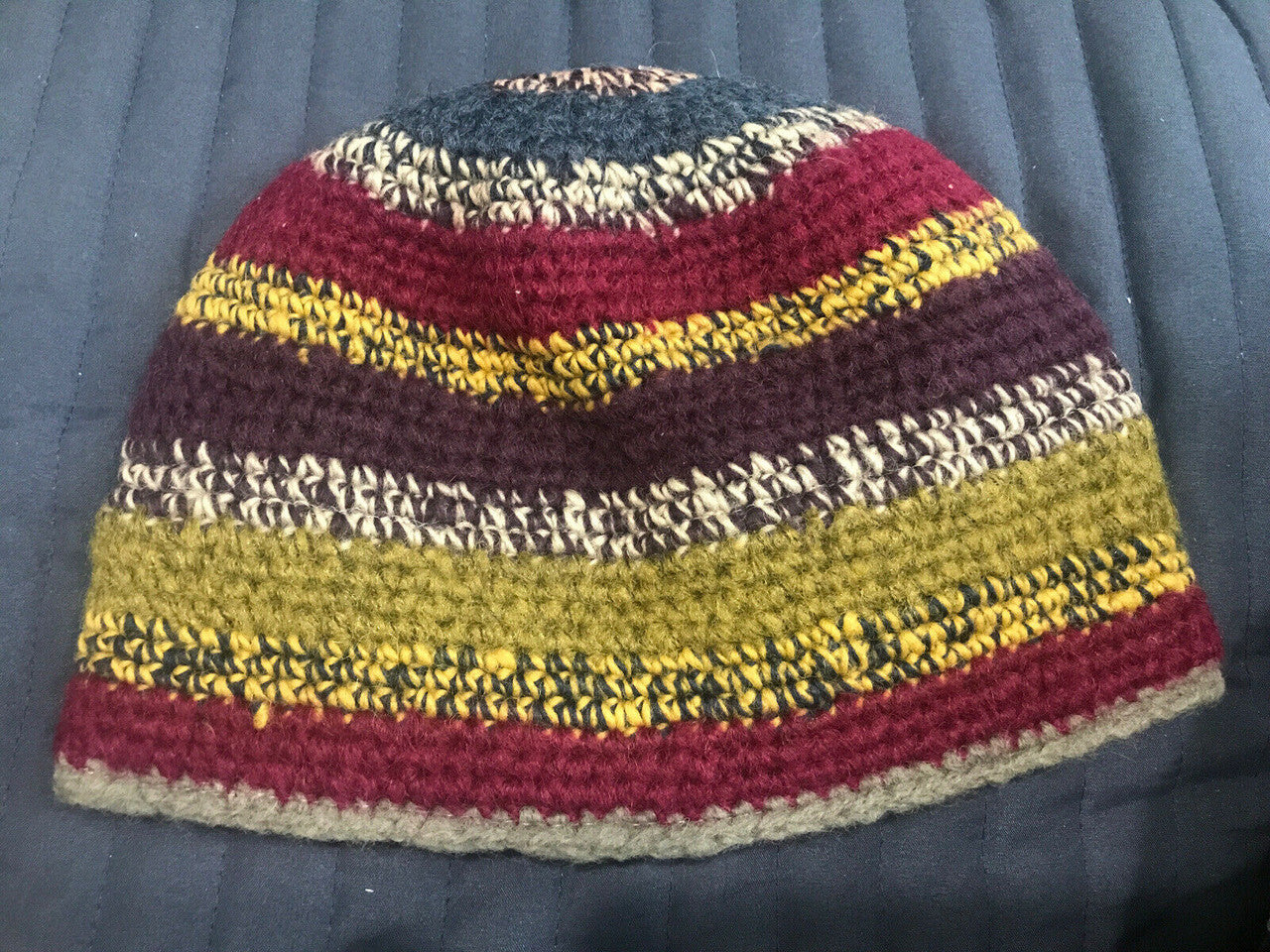 Kusan Wool Crochet Beanie 88% wool Nepal Genuine PK1621 Multi Bright