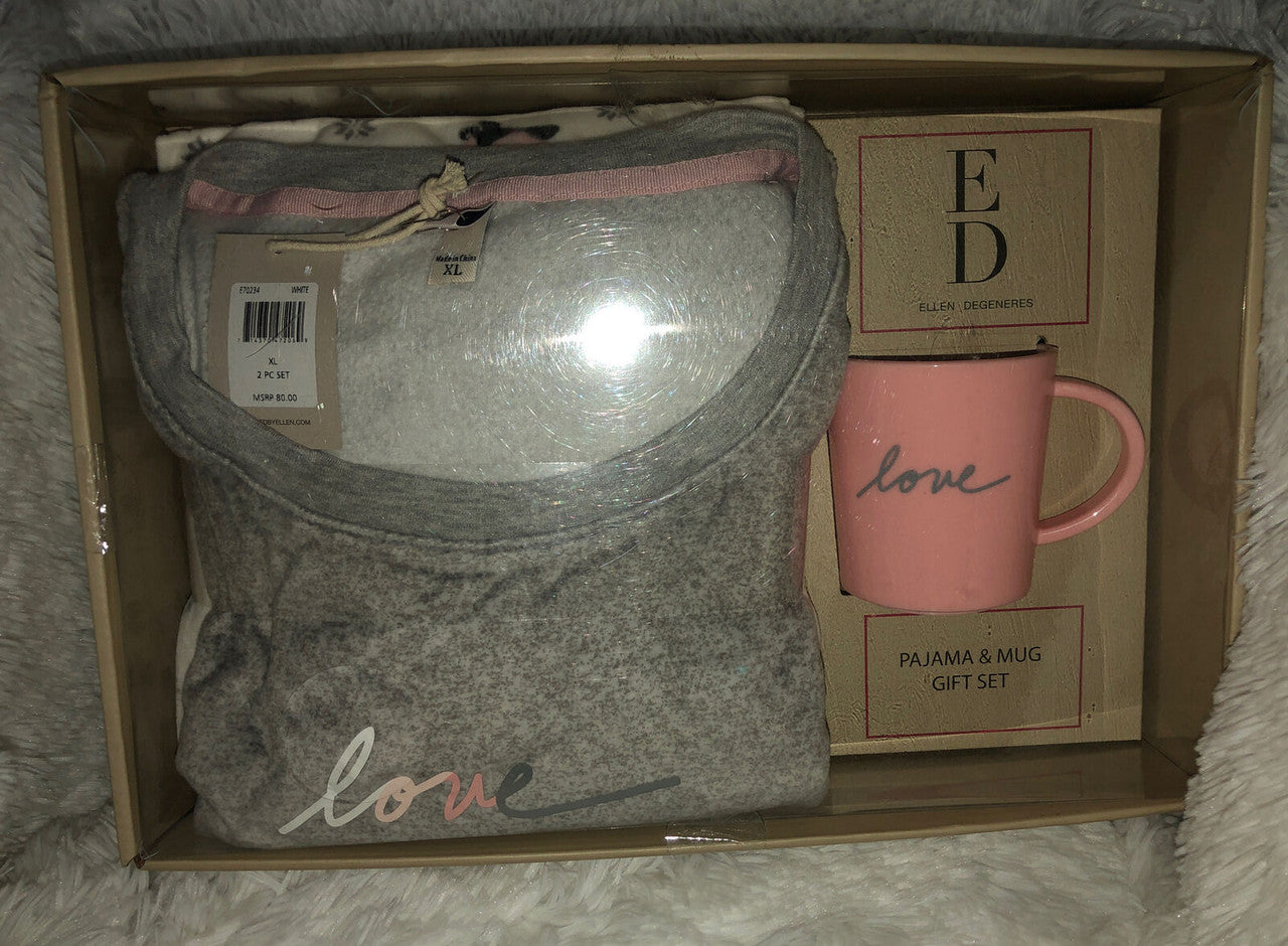 Ellen Degeneres Pajama PJ & Mug Gift Set X-Large