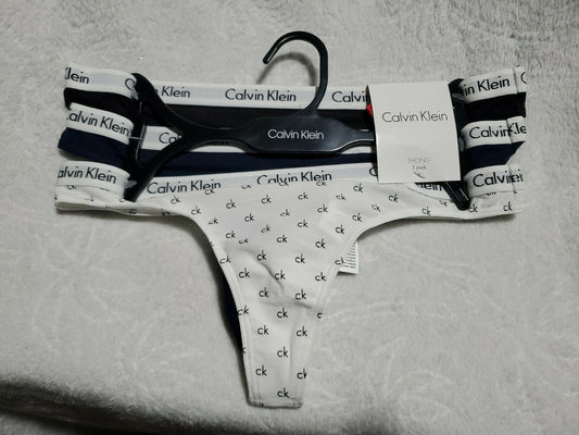 Calvin Klein CK Women Carousel Thongs 3-Pack Multiple Colors Panties Small