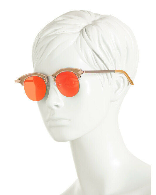 Karen Walker Sunglasses Buccaneer Clubmaster Gold Red Iridium 47mm authentic
