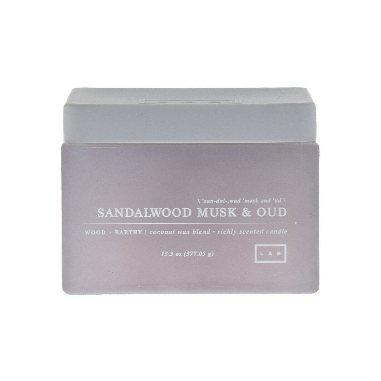 Sandalwood Musk & Oud Wood Scented Candle 13 oz – 2 Wick Square Glass Jar