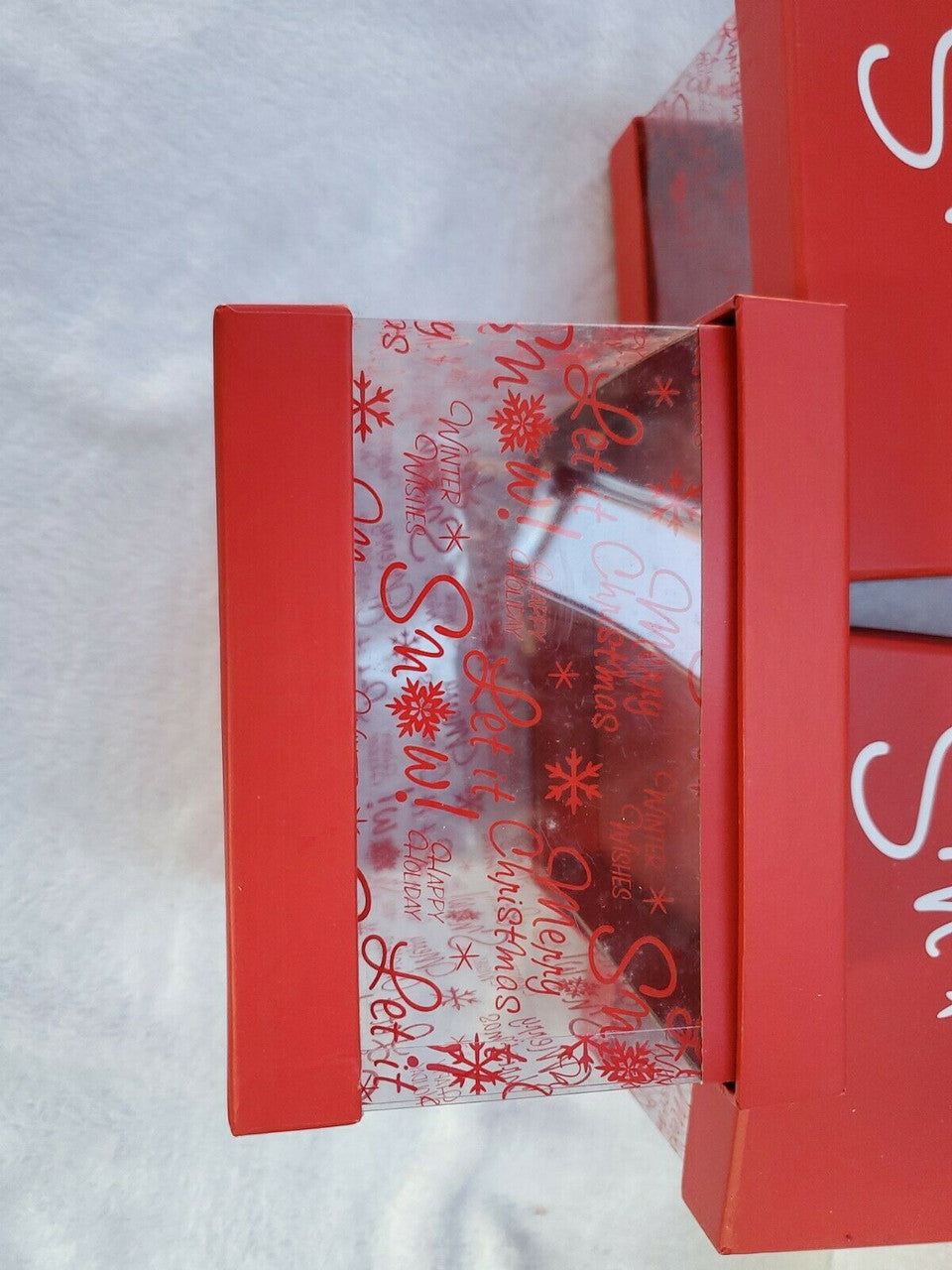 Let it Snow Box  Christmas Gift Boxes Winter Holiday New Year  Lot of 3