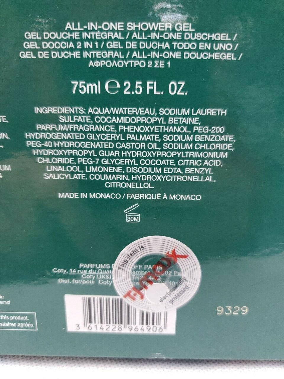 Davidoff Run Wild men’s 2-piece gift set with EDT and shower gel – green packaging with cracked outer sleeve