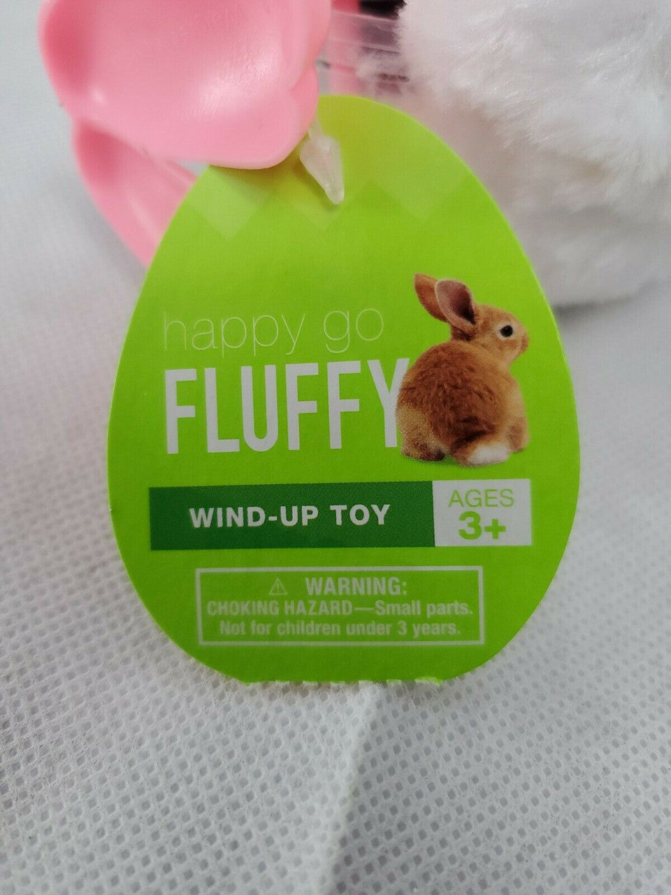FLUFFY Wind-Up Jumping Bunny 3" Hopping Soft Plush Animal Toy WALGREENS