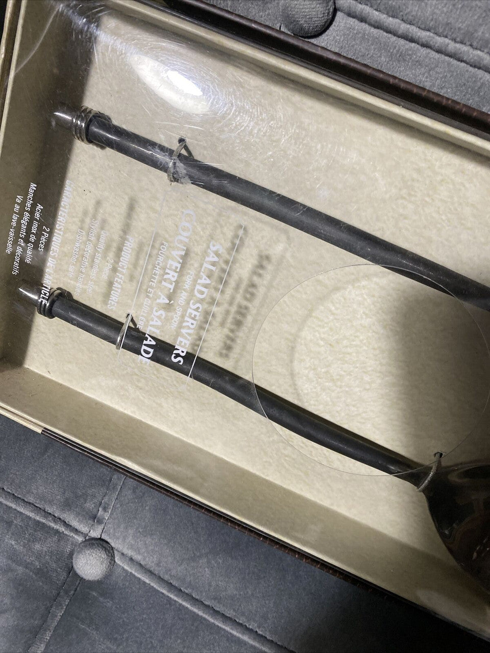 Palm Restaurant Salad Server Set of 2 Stainless Steel Decor Handles fork spoon