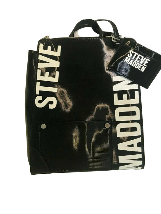 Steve Madden BHART Black Backpack with Cardholder
