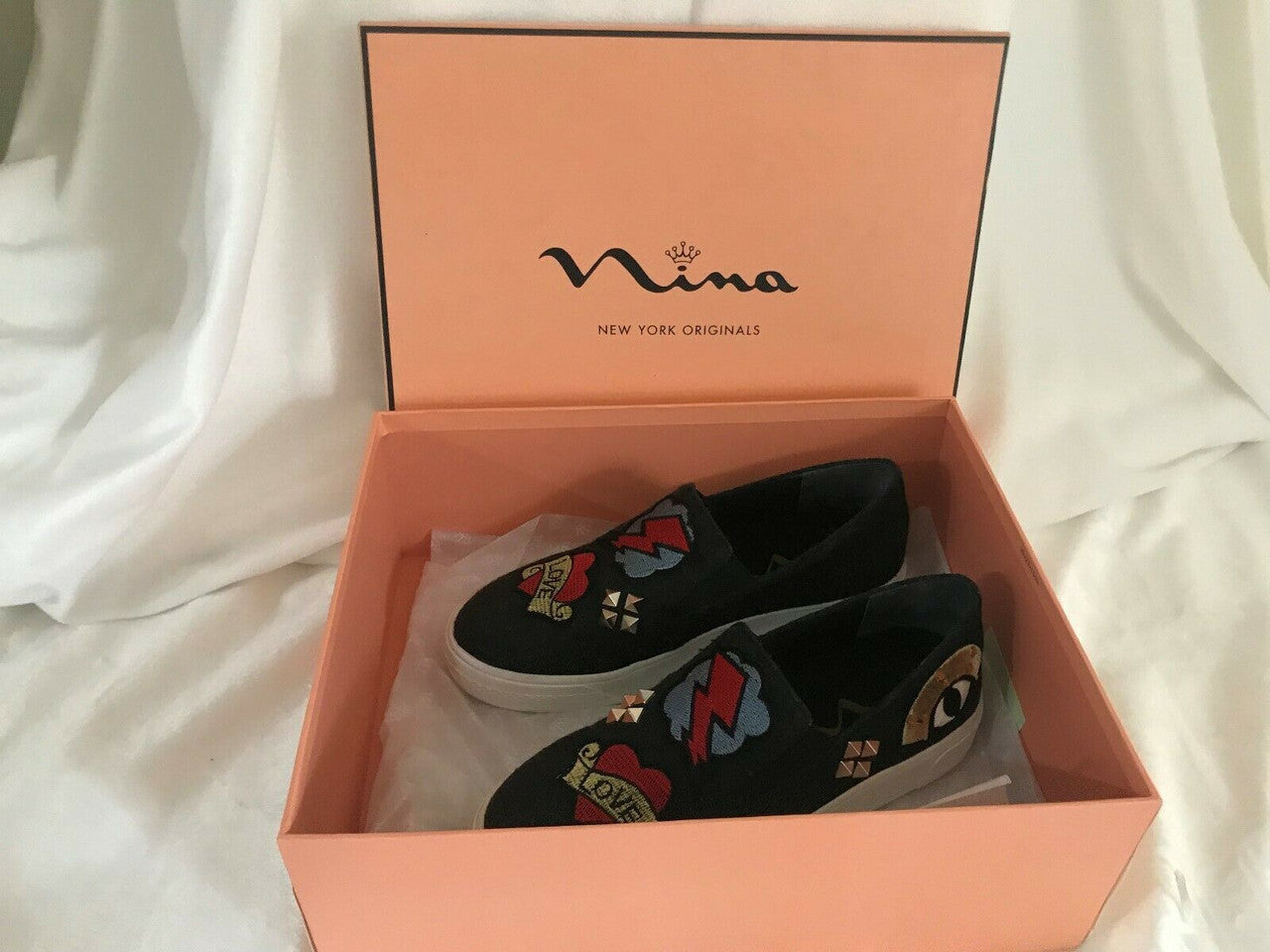 Originals Slip On Flats / Sneakers Nina New York Women Girl Size 5 embroidered