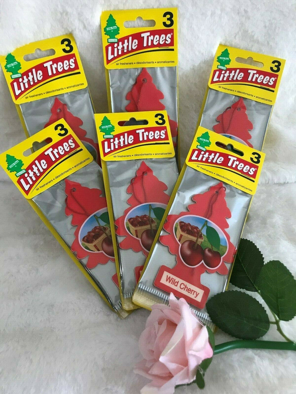 6 packs = 18 Little Trees Car Home Office Hanging Air Freshener Wild Cherry