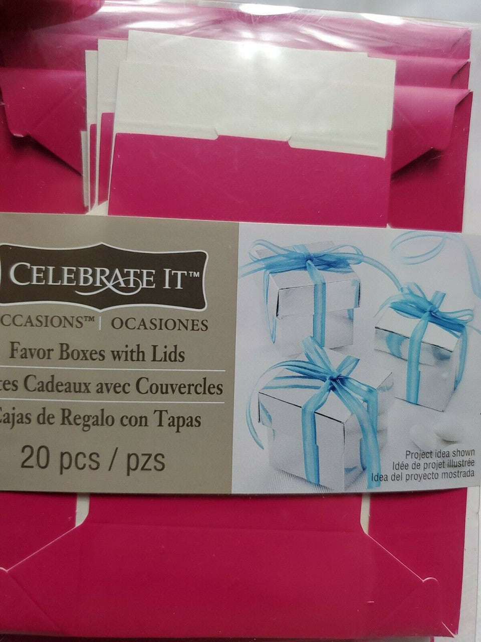 CELEBRATE IT Glitter Gift Boxes With Lids 2x2x2 Inch Paper Favor