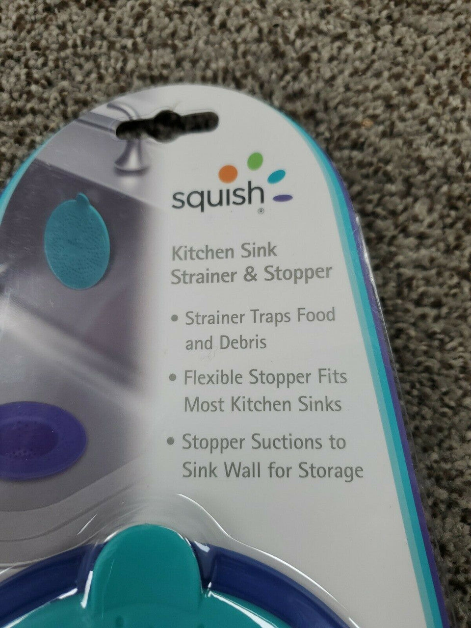 ROBINSON HOME PRODUCTS Blue Squish Sink Strainer&Stopper, Blue 41035