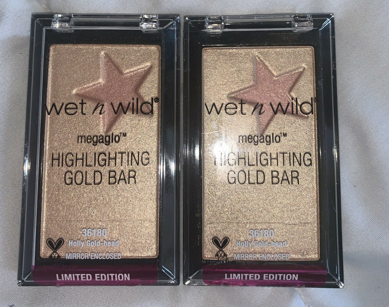 Lot of 2 WET N WILD Megaglo Highlighting Gold Bar Holly Gold-Head #36180