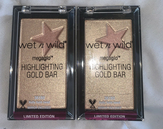 Lot of 2 WET N WILD Megaglo Highlighting Gold Bar Holly Gold-Head #36180