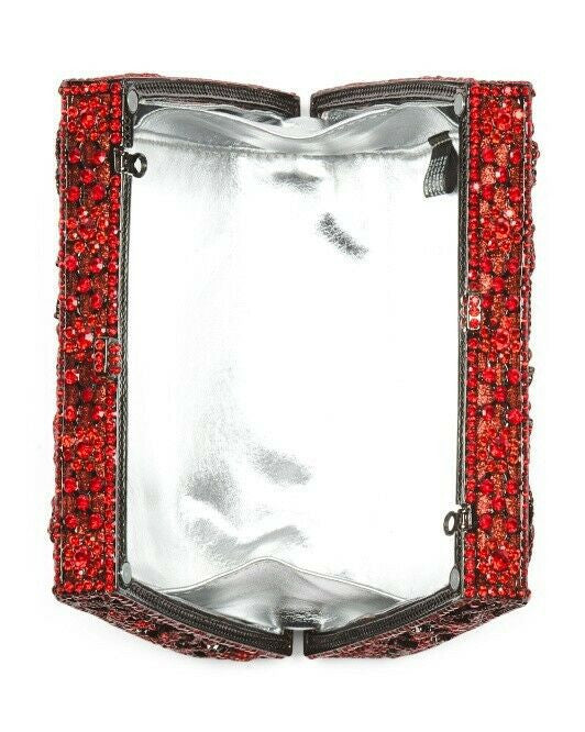 NATASHA LEAF COUTURE CLUTCH GORGEOUS RED RUBY COLORS 6.5" x 5"