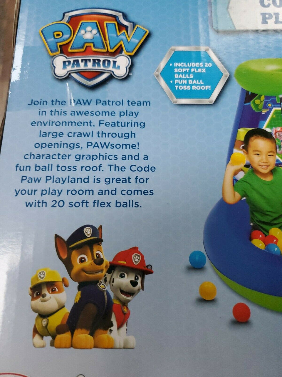 Code Paw Colorful Inflatable Playland Set with 20 Soft Balls Paw Patrol