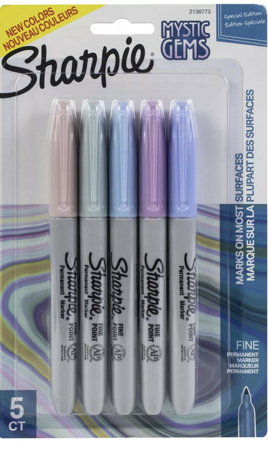 Sanford-Sharpie Mystic Gems Fine Point Permanent Marker 5/Pkg-