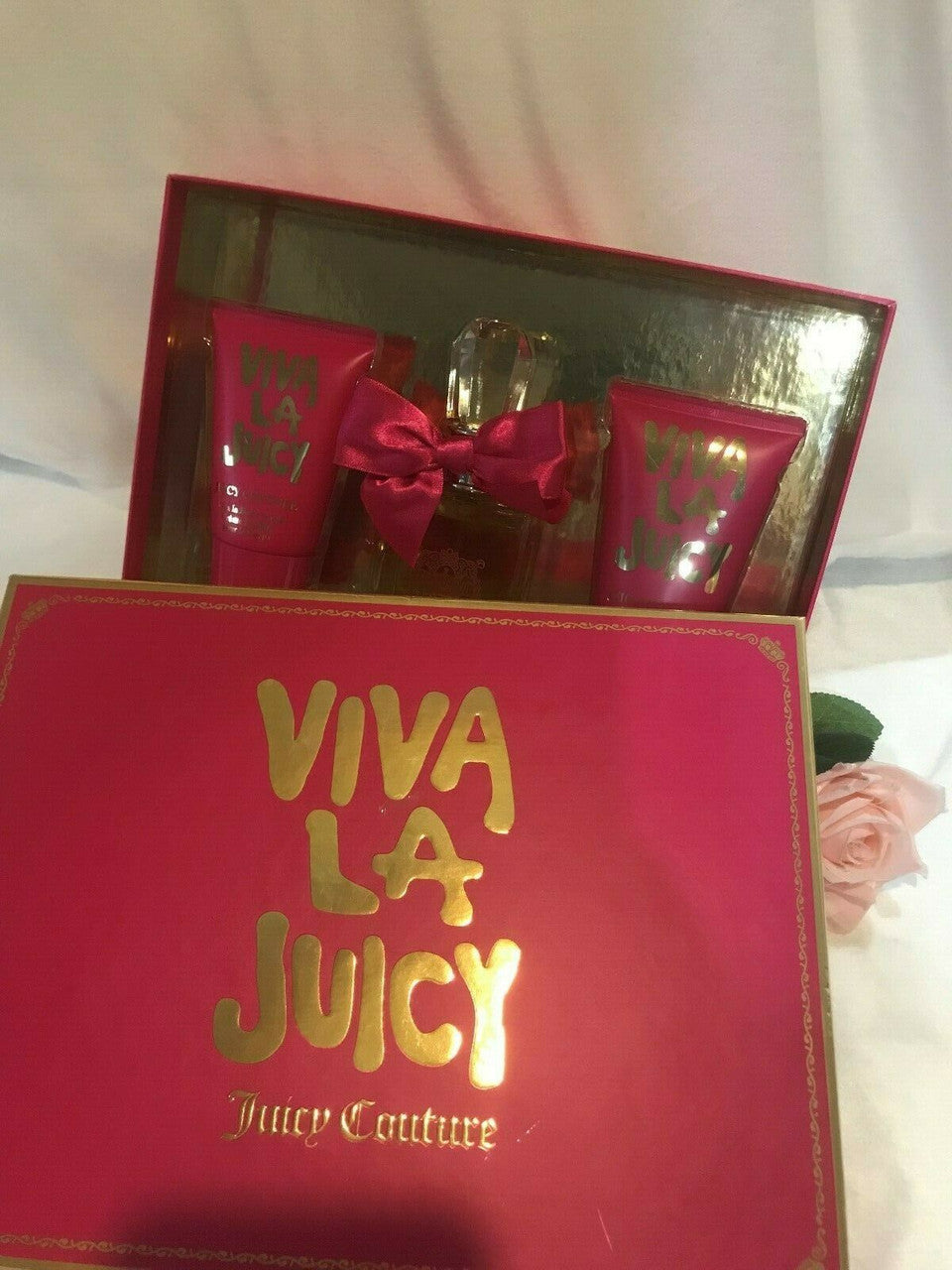 Viva La Juicy 3 PC Set Eau De Toilette Spray Body Souffle Shower Gel