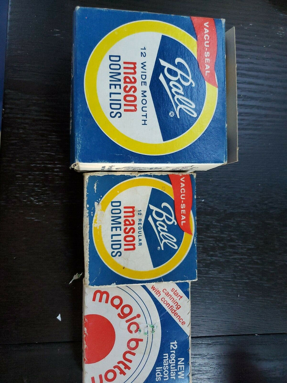 Vintage Ball Wide Mouth Canning Jar Lids  New Old Stock Lot of 4 2 sizes